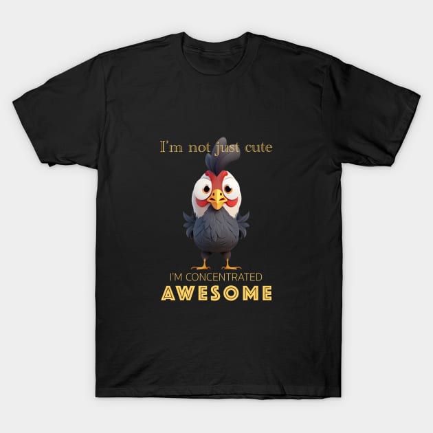 Rooster Concentrated Awesome Cute Adorable Funny Quote T-Shirt by Cubebox